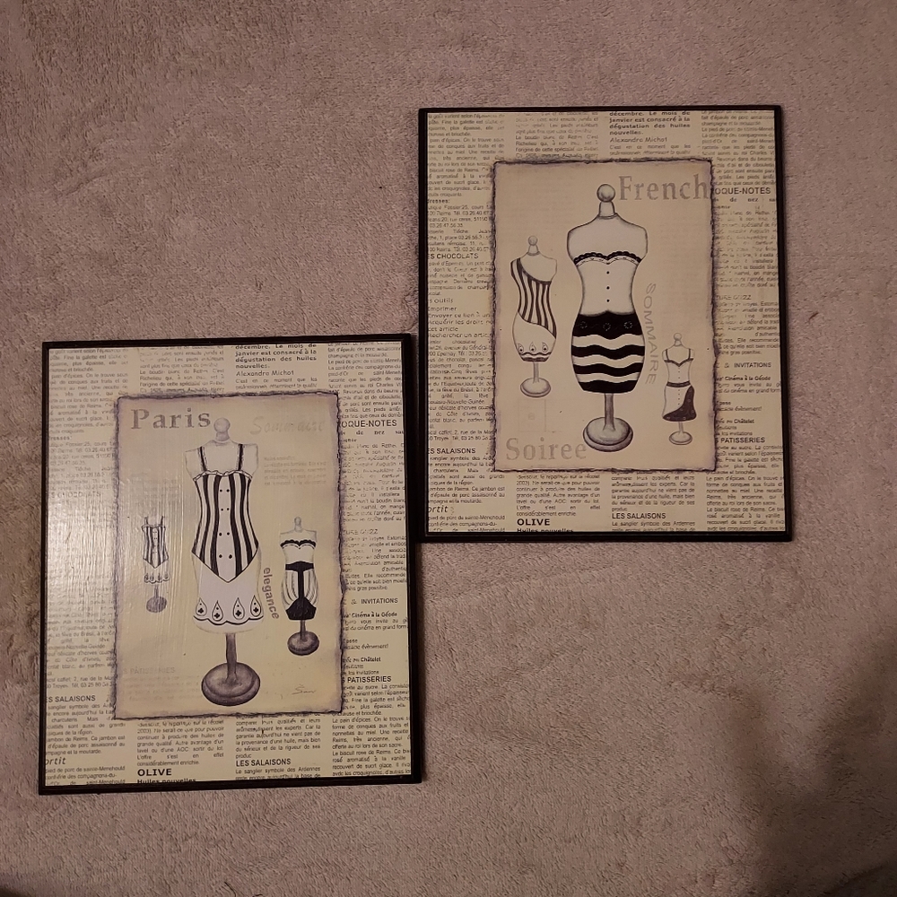 2pc Paris Fashion Wall Decor